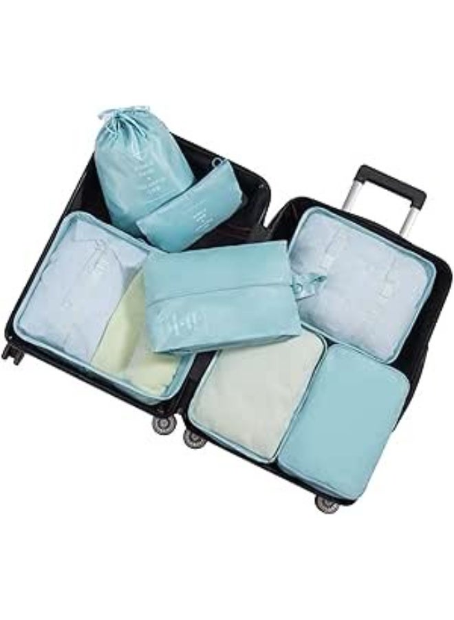 TRAVEL 6pcs Lightweight Packing Cubes – Convenient and Organized Luggage Solution for Clothes, Shoes & Toiletries-Baby Blue - Image 4